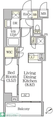 ORSUS清澄白河リバーフロントの物件間取画像